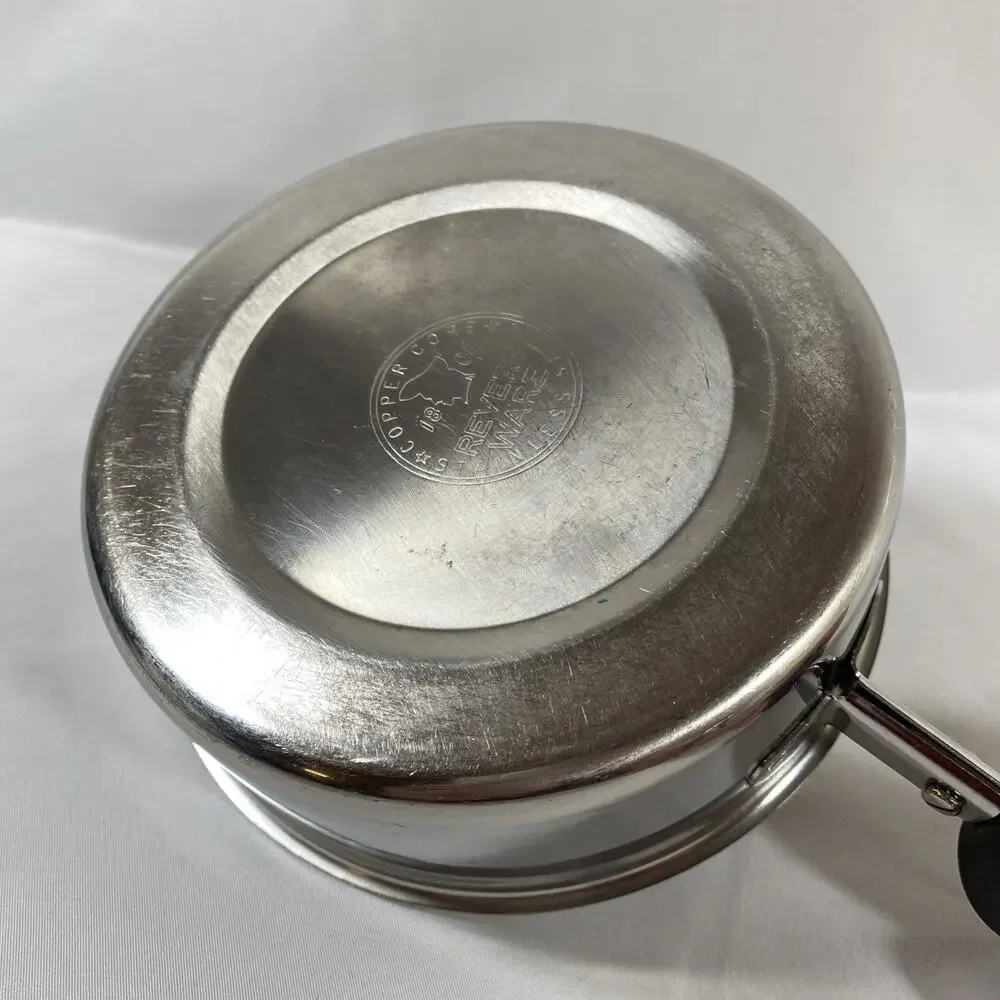 Set of 3 Revere Ware COPPER CORE Designers Group Saucepans & Stockpot No Lids